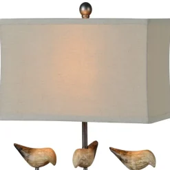 Kirkland's Home Table Lamps-Brown Resin Birds Rec Gle Table Lamp