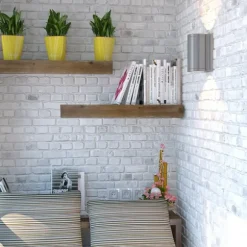 Kirkland's Home Shelves-Brown Rustic Floating Wooden Shelf