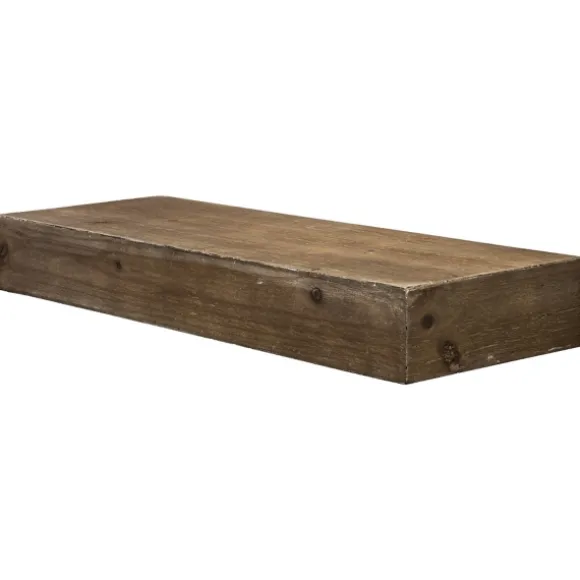 Kirkland's Home Shelves-Brown Rustic Floating Wooden Shelf