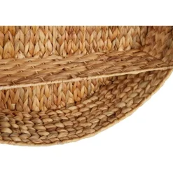 Kirkland's Home Shelves-Brown Sea Grass Woven Round Wall Shelf