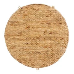 Kirkland's Home Shelves-Brown Sea Grass Woven Round Wall Shelf