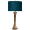 Kirkland's Home Table Lamps-Brown Tapered Base Velvet Shade Table Lamp
