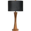 Kirkland's Home Table Lamps-Brown Tapered Base Velvet Shade Table Lamp
