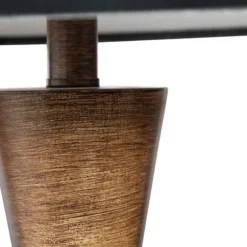 Kirkland's Home Table Lamps-Brown Tapered Base Velvet Shade Table Lamp