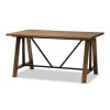 Kirkland's Home Office Furniture-Brown Wood And Metal Linear Base Desk
