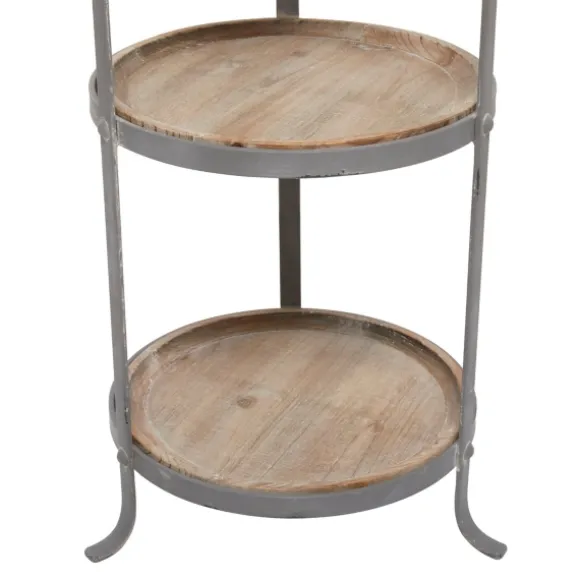 Kirkland's Home Accent & End Tables-Brown Wood And Metal 3-Tier Side Table