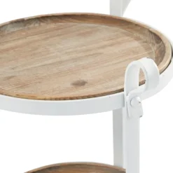 Kirkland's Home Accent & End Tables-Brown Wood And Metal 3-Tier Side Table