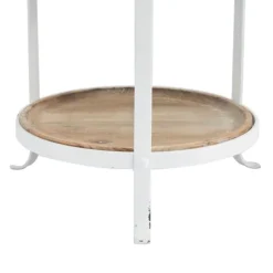 Kirkland's Home Accent & End Tables-Brown Wood And Metal 3-Tier Side Table