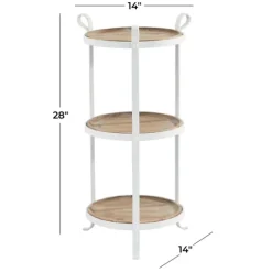 Kirkland's Home Accent & End Tables-Brown Wood And Metal 3-Tier Side Table