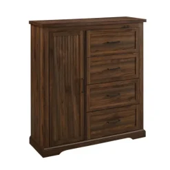 Kirkland's Home Dressers & Chests-Brown Wood Cabinet And 4-Drawer Wardrobe