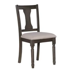 Kirkland's Home Dining Chairs-Brown Wood Upholstered Dining Chairs, Set Of 2