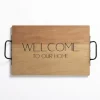 Kirkland's Home Decorative Trays-Brown Wood Welcome To Our Home Tray