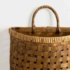 Kirkland's Home Wall Storage-Brown Woven Bamboo Wall Pocket