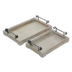 Kirkland's Home Decorative Trays-Brushed Distressed 2-Pc. Decorative Tray Set