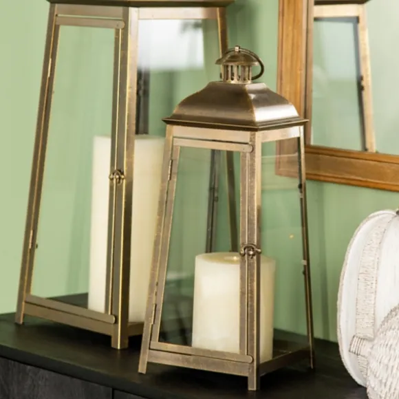 Kirkland's Home Lanterns-Brushed Ecru Lantern, 16 In.