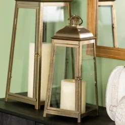 Kirkland's Home Lanterns-Brushed Ecru Lantern, 23 In.