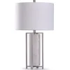 Kirkland's Home Table Lamps-Brushed Steel And Gray Marble Table Lamp, 30 In.