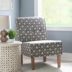 Kirkland's Home Accent Chairs-Burst Patterned Slipper Accent Chair