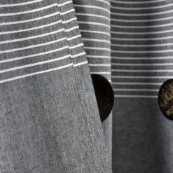 Kirkland's Home Shower Curtains-Button And Stripe Shower Curtain