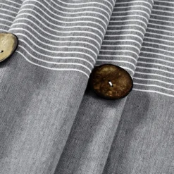 Kirkland's Home Shower Curtains-Button And Stripe Shower Curtain