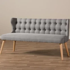 Kirkland's Home Sofas & Loveseats-Button Tufted Splayed Settee