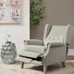Kirkland's Home Accent Chairs-Button Tufted Upholstered Push Back Recliner
