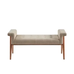 Kirkland's Home Benches & Ottomans-Button Tufted Wood Bench