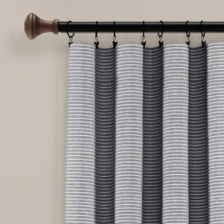 Kirkland's Home Curtains & Drapes-Buttons And Stripes Curtain Panel Set, 84 In.