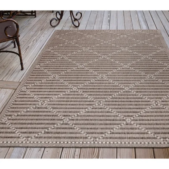 Kirkland's Home Outdoor Rugs-Cafe Geo Lattice Outdoor Area Rug, 4X7