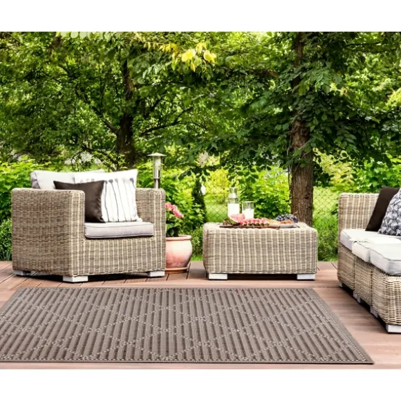 Kirkland's Home Outdoor Rugs-Cafe Geo Lattice Outdoor Area Rug, 4X7