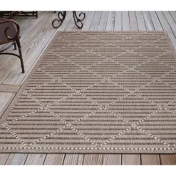 Kirkland's Home Outdoor Rugs-Cafe Geo Lattice Outdoor Area Rug, 6X9