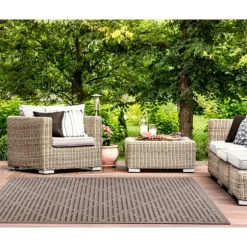 Kirkland's Home Outdoor Rugs-Cafe Geo Lattice Outdoor Area Rug, 7X9