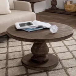 Kirkland's Home Coffee Tables-Calie Reclaimed Pine Round Coffee Table