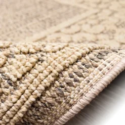 Kirkland's Home Outdoor Rugs-Camel Leopard Border Outdoor Area Rug, 6X9