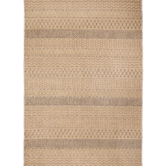 Kirkland's Home Outdoor Rugs-Camel Linear Sundry Outdoor Area Rug, 6X9