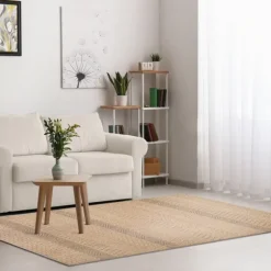 Kirkland's Home Outdoor Rugs-Camel Linear Sundry Outdoor Area Rug, 6X9