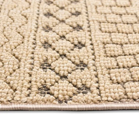 Kirkland's Home Outdoor Rugs-Camel Linear Sundry Outdoor Area Rug, 6X9