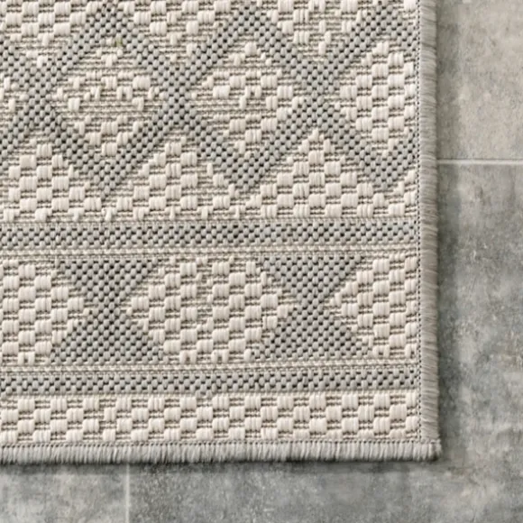 Kirkland's Home Outdoor Rugs-Cammie Gray Moroccan Geometric Outdoor Rug, 5X8