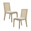 Kirkland's Home Dining Chairs-Cane Back Upholstered Wood Dining Chairs, Set Of 2