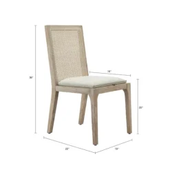 Kirkland's Home Dining Chairs-Cane Back Upholstered Wood Dining Chairs, Set Of 2