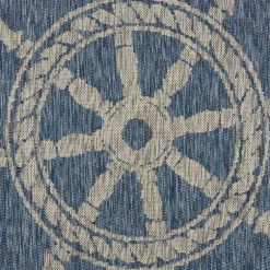 Kirkland's Home Outdoor Rugs-Captiva Nautical Helm Outdoor Area Rug, 5X7