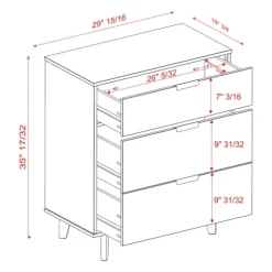 Kirkland's Home Dressers & Chests-Caramel Mid-Century Modern 3-Drawer Wood Chest