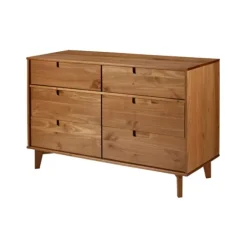 Kirkland's Home Dressers & Chests-Caramel Mid-Century Modern 6-Drawer Dresser