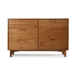 Kirkland's Home Dressers & Chests-Caramel Mid-Century Modern 6-Drawer Dresser