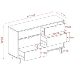Kirkland's Home Dressers & Chests-Caramel Mid-Century Modern 6-Drawer Dresser