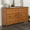 Kirkland's Home Dressers & Chests-Caramel Solid Wood 6-Drawer Dresser