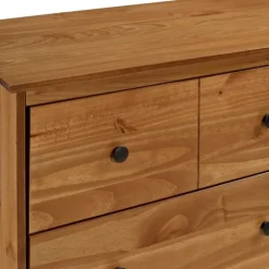 Kirkland's Home Dressers & Chests-Caramel Solid Wood 6-Drawer Dresser