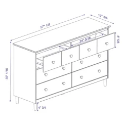 Kirkland's Home Dressers & Chests-Caramel Solid Wood 6-Drawer Dresser