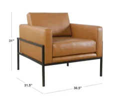 Kirkland's Home Accent Chairs-Carmel Vegan Leather Club Accent Chair