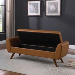 Kirkland's Home Benches & Ottomans-Carmel Vegan Leather Storage Bench